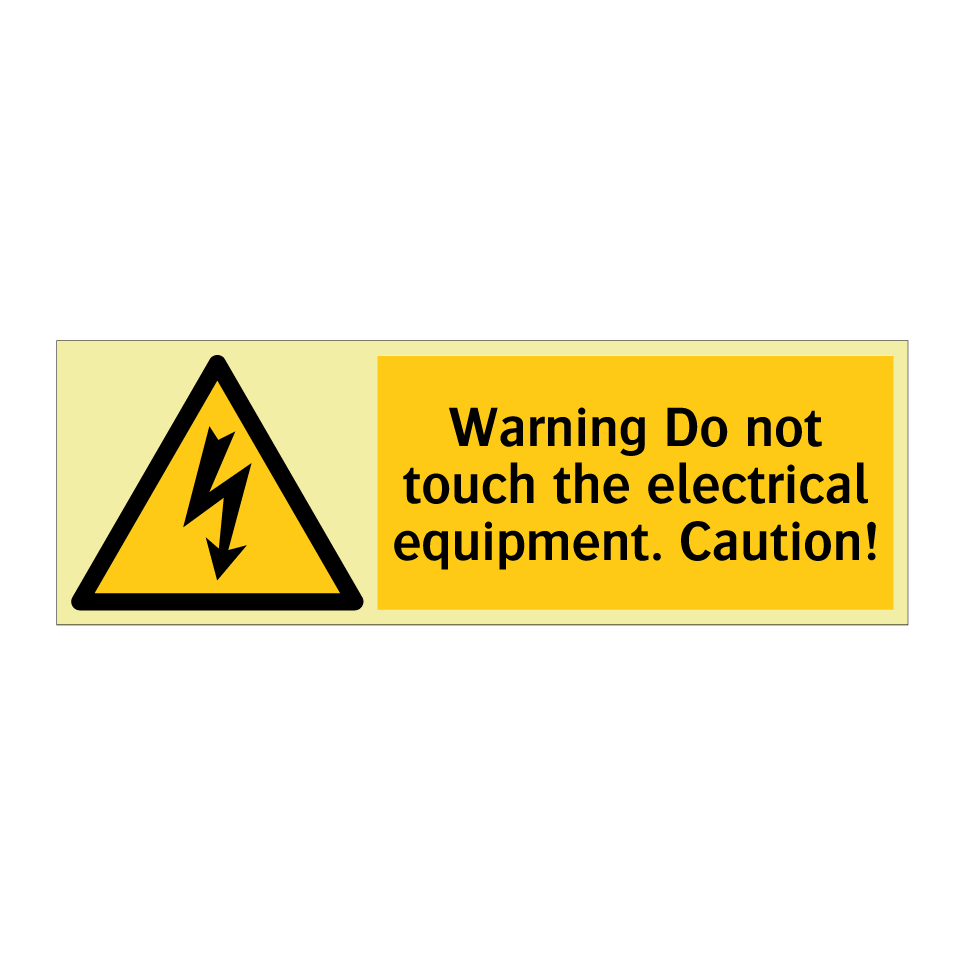 Warning Do not touch the electrical equipment. Caution!