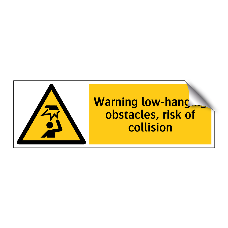 Warning low-hanging obstacles, risk of collision