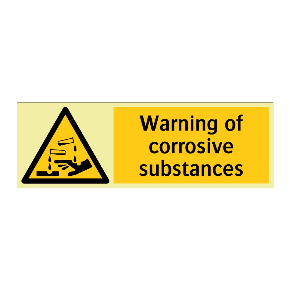Warning of corrosive substances