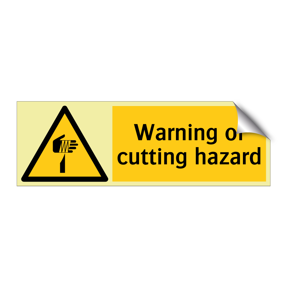 Warning of cutting hazard