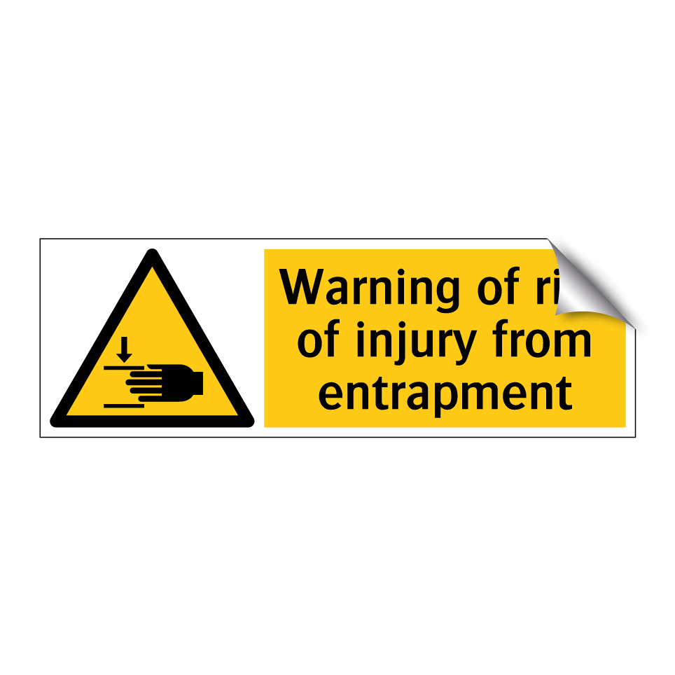 Warning of risk of injury from entrapment