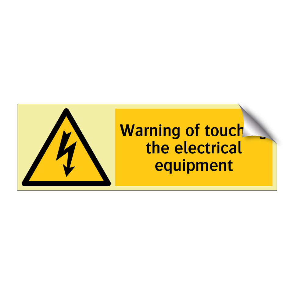 Warning of touching the electrical equipment
