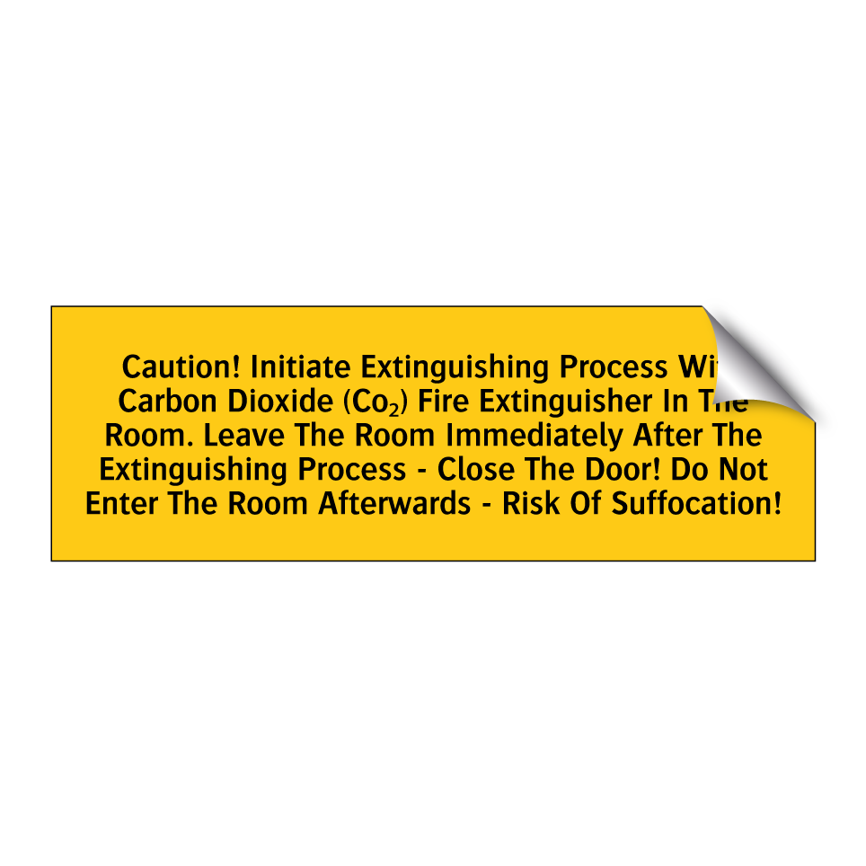 Caution! Initiate Extinguishing Process With Carbon Dioxide (Co₂) Fire Extinguisher In The Room. Leave The Room Immediately After The Extinguishing Process - Close The Door! Do Not Enter The Room Afterwards - Risk Of Suffocation!