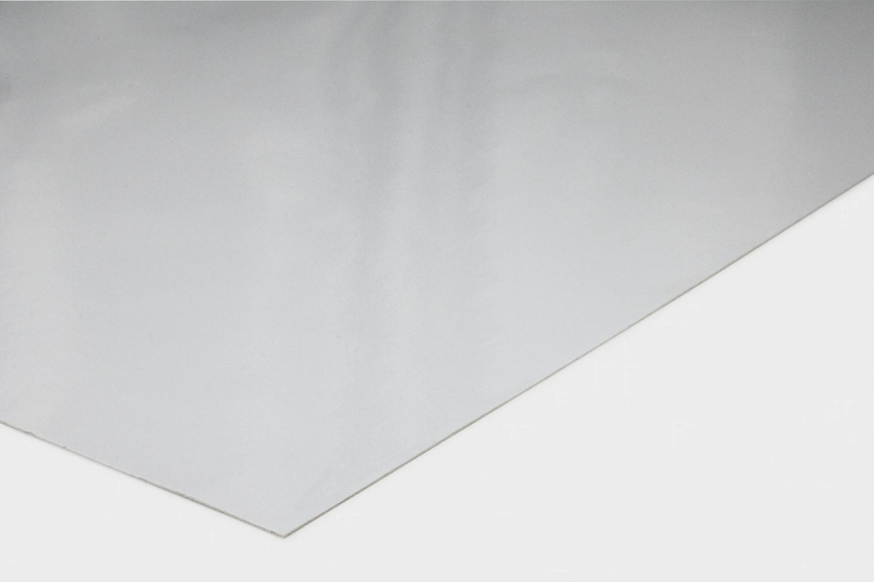 Self-adhesive vinyl sticker material, close-up of the corner